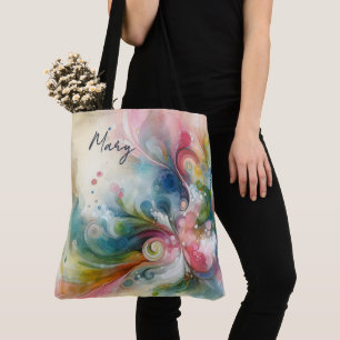 Modern Abstract Butterfly Spring Colours Tote Bag