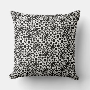 Modern Abstract BW circles pattern Cushion