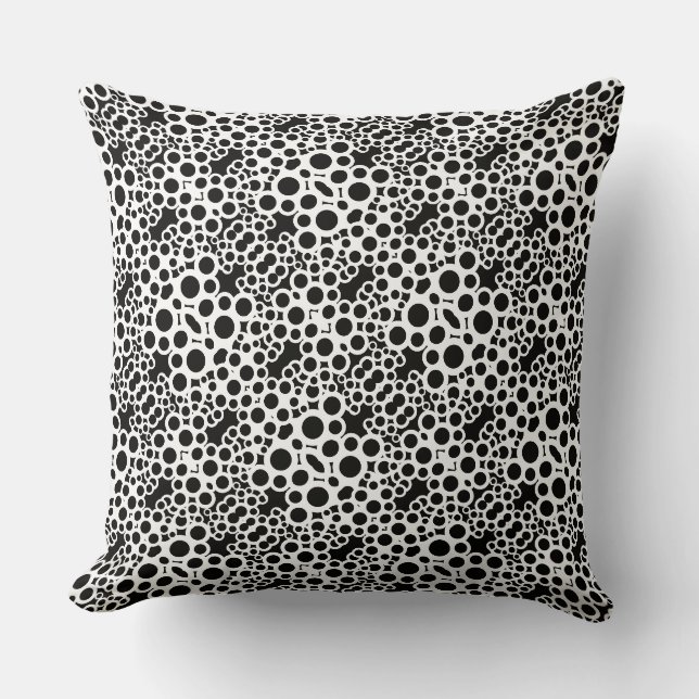 Modern Abstract BW circles pattern Cushion (Front)