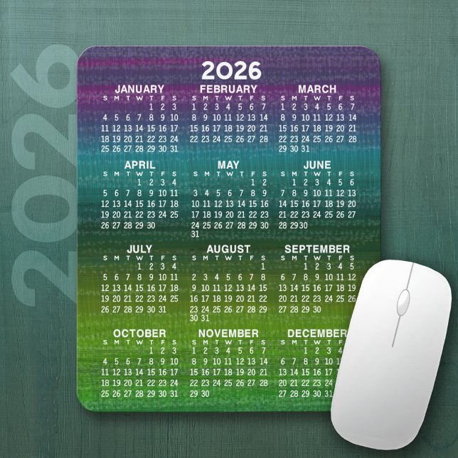Modern Abstract Calendar Vertical Mouse Pad (2026 Calendar on a Mousepad)