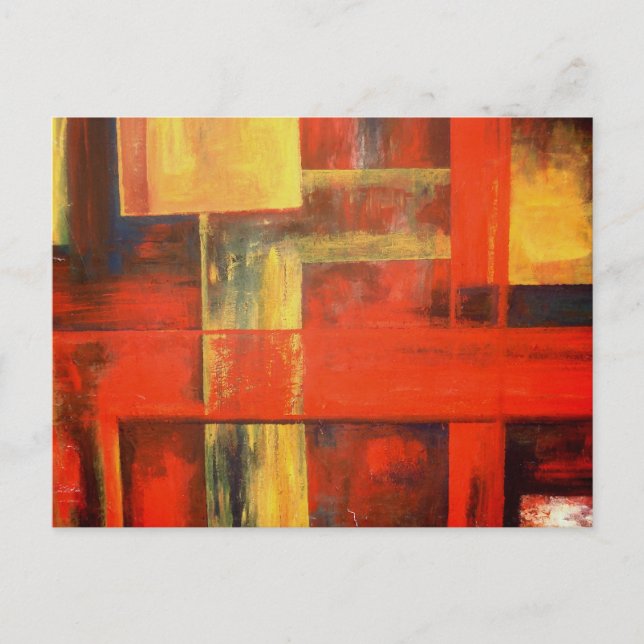 Modern Abstract Canvas Painting Art Postcard (Front)