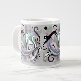 Modern Abstract Cat Art – Stylish Mug for Cat Love