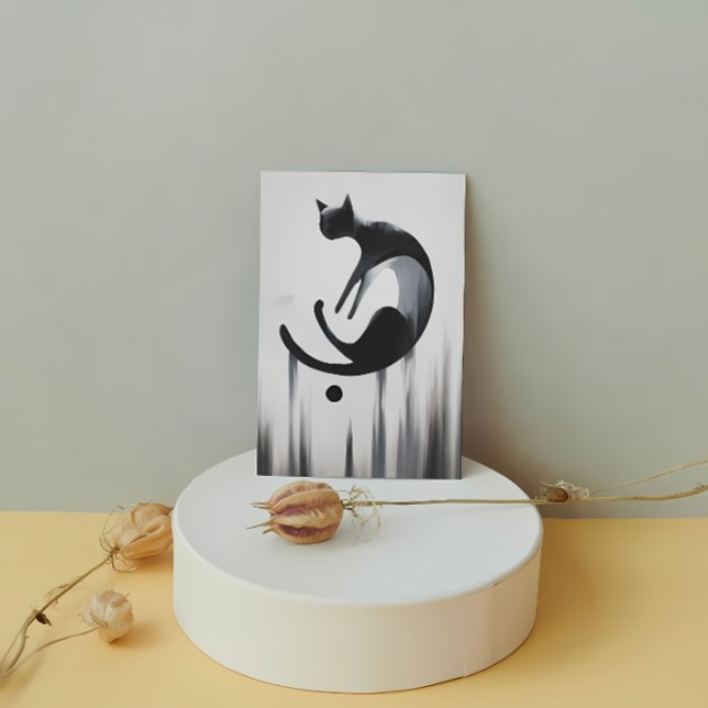 Modern Abstract Cat – Minimalist Design Art Postcard (Creator Uploaded)