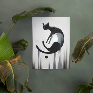 Modern Abstract Cat – Minimalist Design Photo Print