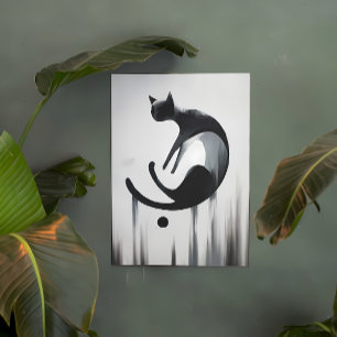 Modern Abstract Cat – Minimalist Design Poster
