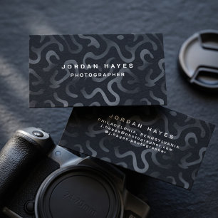 Modern Abstract Charcoal Pattern Minimalist Design Business Card