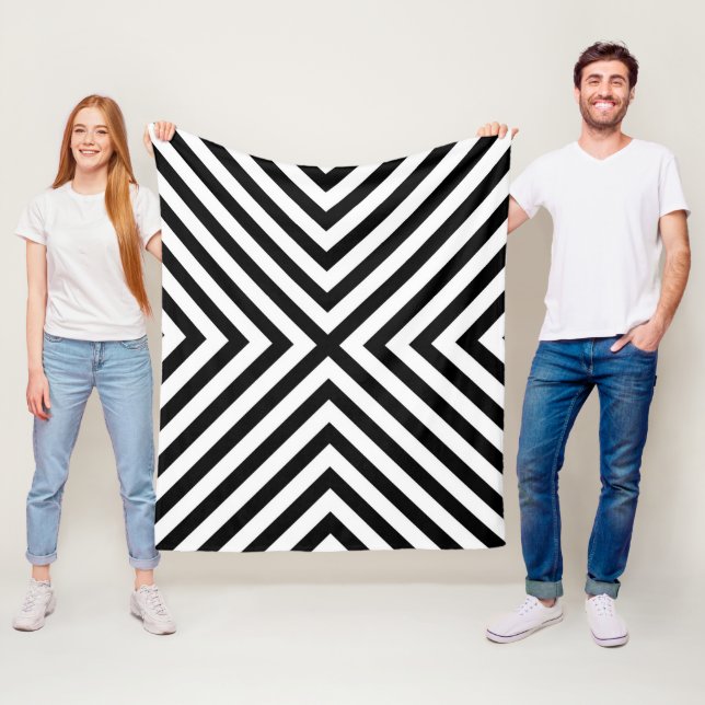 Modern Abstract Chevron Pattern Fleece Blanket (In Situ)