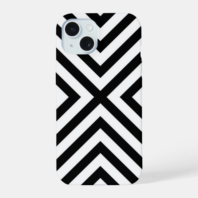 Modern Abstract Chevron Pattern iPhone 15 Case (Back)