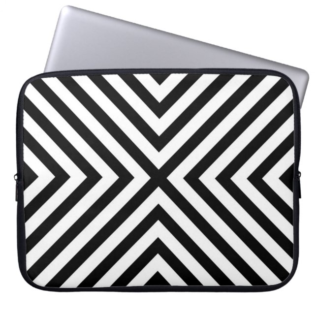 Modern Abstract Chevron Pattern Laptop Sleeve (Front)
