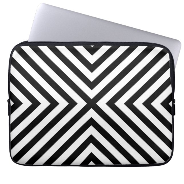Modern Abstract Chevron Pattern Laptop Sleeve (Front)