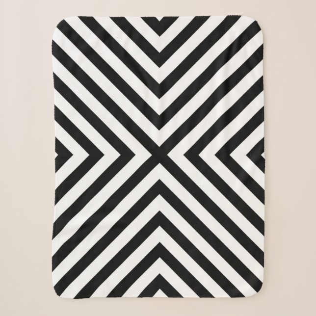 Modern Abstract Chevron Pattern Sherpa Blanket (Front)