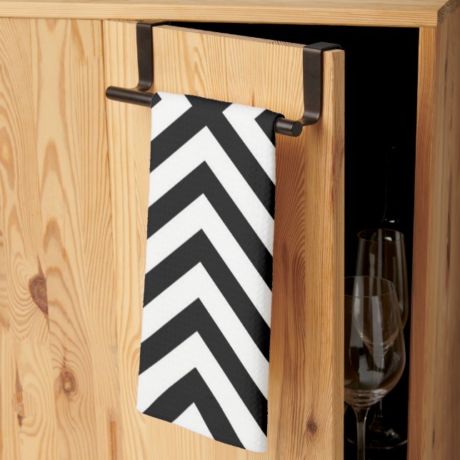Modern Abstract Chevron Pattern Tea Towel (Thirds Fold)