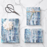 Modern abstract chic blue tones canvas print wrapping paper sheet<br><div class="desc">A lovely mix of blue hues,  texture and bubbles make for a mellow yet sparkling abstract.</div>