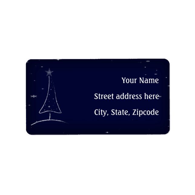Modern Abstract Christmas Tree Label (Front)