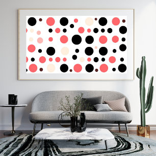 Modern Abstract Circle Pattern Pink Black Photo Print