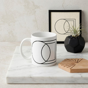 Modern Abstract Circle Square Art Coffee Mug