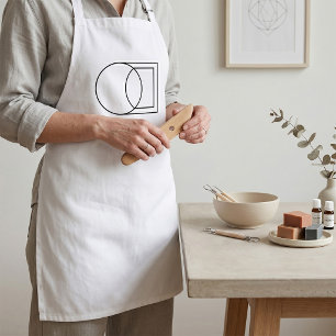 Modern Abstract Circle Square Art Standard Apron