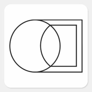 Modern Abstract Circle Square Art Sticker