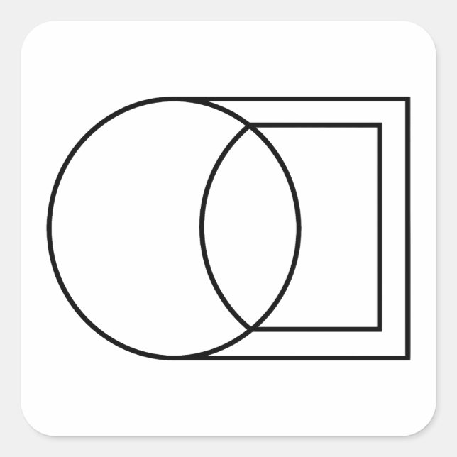 Modern Abstract Circle Square Art  Sticker (Front)