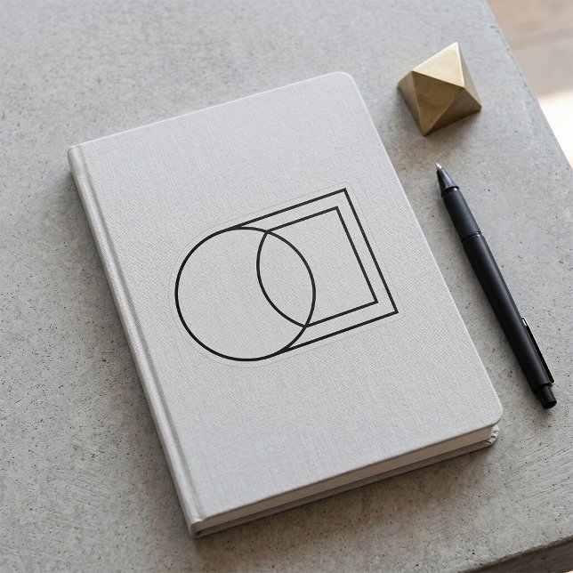 Modern Abstract Circle Square Art  Sticker (Creator Uploaded)