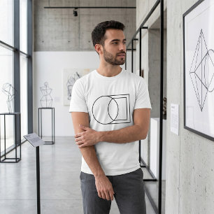 Modern Abstract Circle Square Art T-Shirt