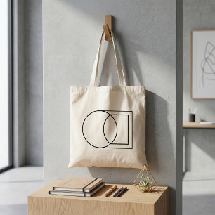 Modern Abstract Circle Square Art Tote Bag