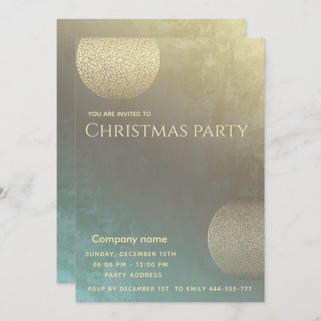 Modern abstract circles corporate Christmas party  Invitation (Front/Back)