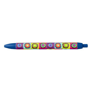 Modern Abstract Circles Pattern Black Ink Pen