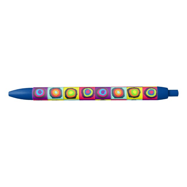 Modern Abstract Circles Pattern Black Ink Pen (Front)
