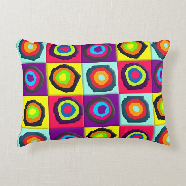 Modern Abstract Circles Pattern Decorative Cushion (Front)
