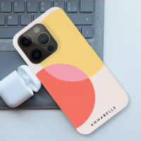Modern Abstract Circles Red Yellow Pink Minimalist