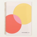 Modern Abstract Circles Red Yellow Pink Minimalist Planner<br><div class="desc">A modern abstract design featuring 2 overlayed circles in yellow and red with a pink overlap. The design features a contemporary typography name or monogram which can easily be customised for a design as unique as you are!</div>