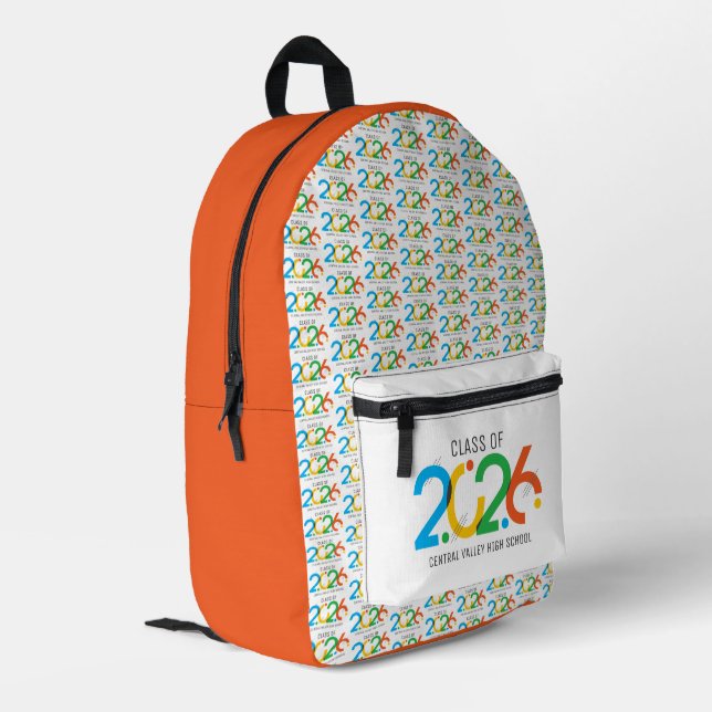 Modern Abstract Class of 2026 Printed Backpack (Back Corner Left)