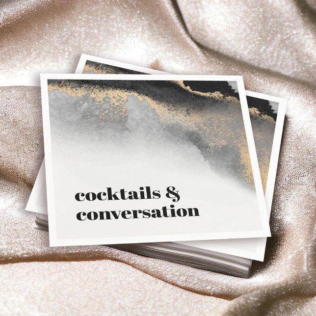 Modern Abstract Cocktails and Conversation Party Napkin (Creator Uploaded)
