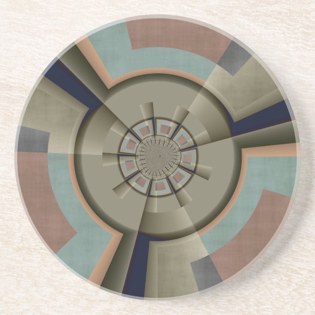 Modern Abstract Color Harmony Fractal Art Graphic Coaster (Front)