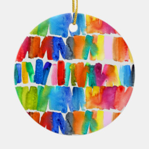 Modern abstract color riot crazy colors ceramic ornament
