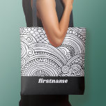 Modern Abstract Coloring Shapes - BW Tote Bag<br><div class="desc">Abstract black and white artsy pattern - If your art still needs to be adjusted,  click on the Customize This button. This will take you to a design area where you can move things around and even change fonts or color.</div>