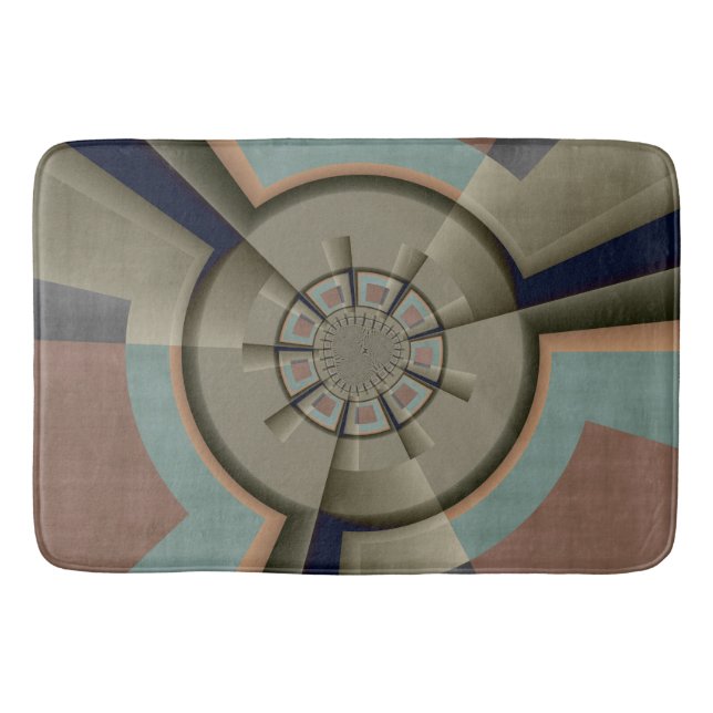Modern Abstract Colour Harmony Fractal Art Graphic Bath Mat (Front)