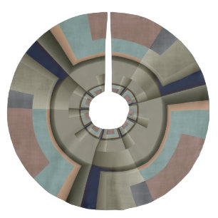Modern Abstract Colour Harmony Fractal Art Graphic Brushed Polyester Tree Skirt