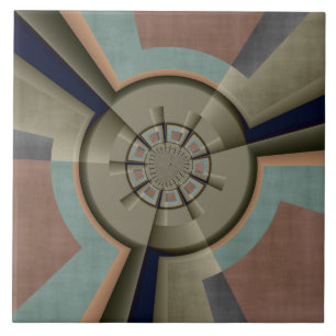 Modern Abstract Colour Harmony Fractal Art Graphic Ceramic Tile