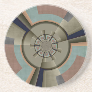 Modern Abstract Colour Harmony Fractal Art Graphic Coaster