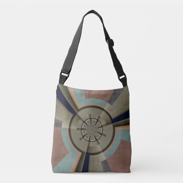 Modern Abstract Colour Harmony Fractal Art Graphic Crossbody Bag (Front)