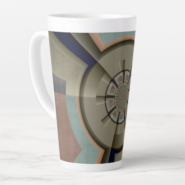 Modern Abstract Colour Harmony Fractal Art Graphic Latte Mug (Left Angle)