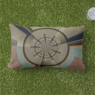 Modern Abstract Colour Harmony Fractal Art Graphic Lumbar Cushion