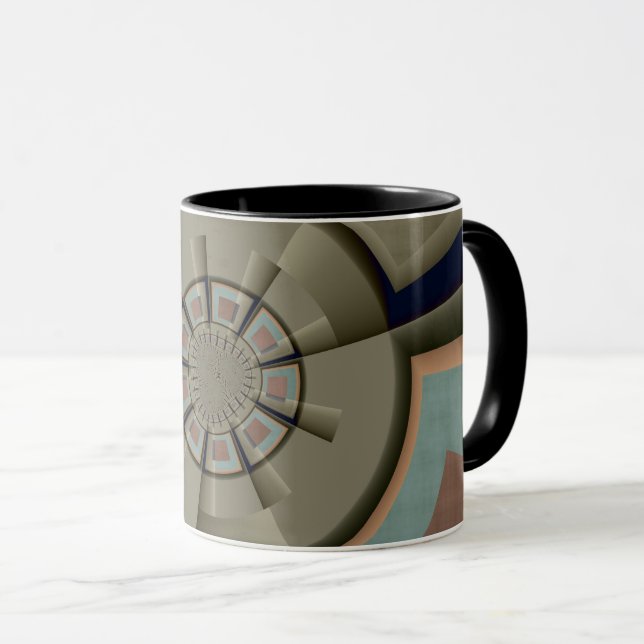 Modern Abstract Colour Harmony Fractal Art Graphic Mug (Front Right)