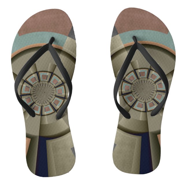 Modern Abstract Colour Harmony Fractal Art Graphic Thongs (Footbed)