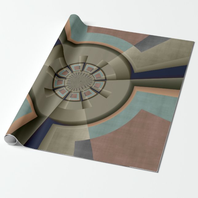 Modern Abstract Colour Harmony Fractal Art Graphic Wrapping Paper (Unrolled)