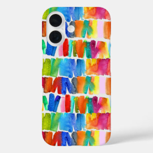 Modern abstract colour riot crazy colours iPhone 16 case
