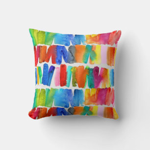 Modern abstract colour riot crazy colours cushion