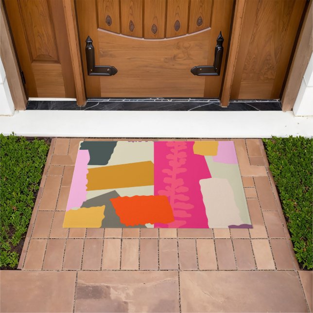 Modern Abstract Colourful Artistic Colour Blocks   Doormat (Outdoor)